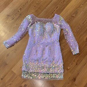 Lavender Sequin Mini Dress